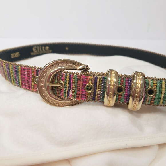 Elite Fresno California Women's Belt Vintage Size M Textured Made in USA Woven - Picture 8 of 8